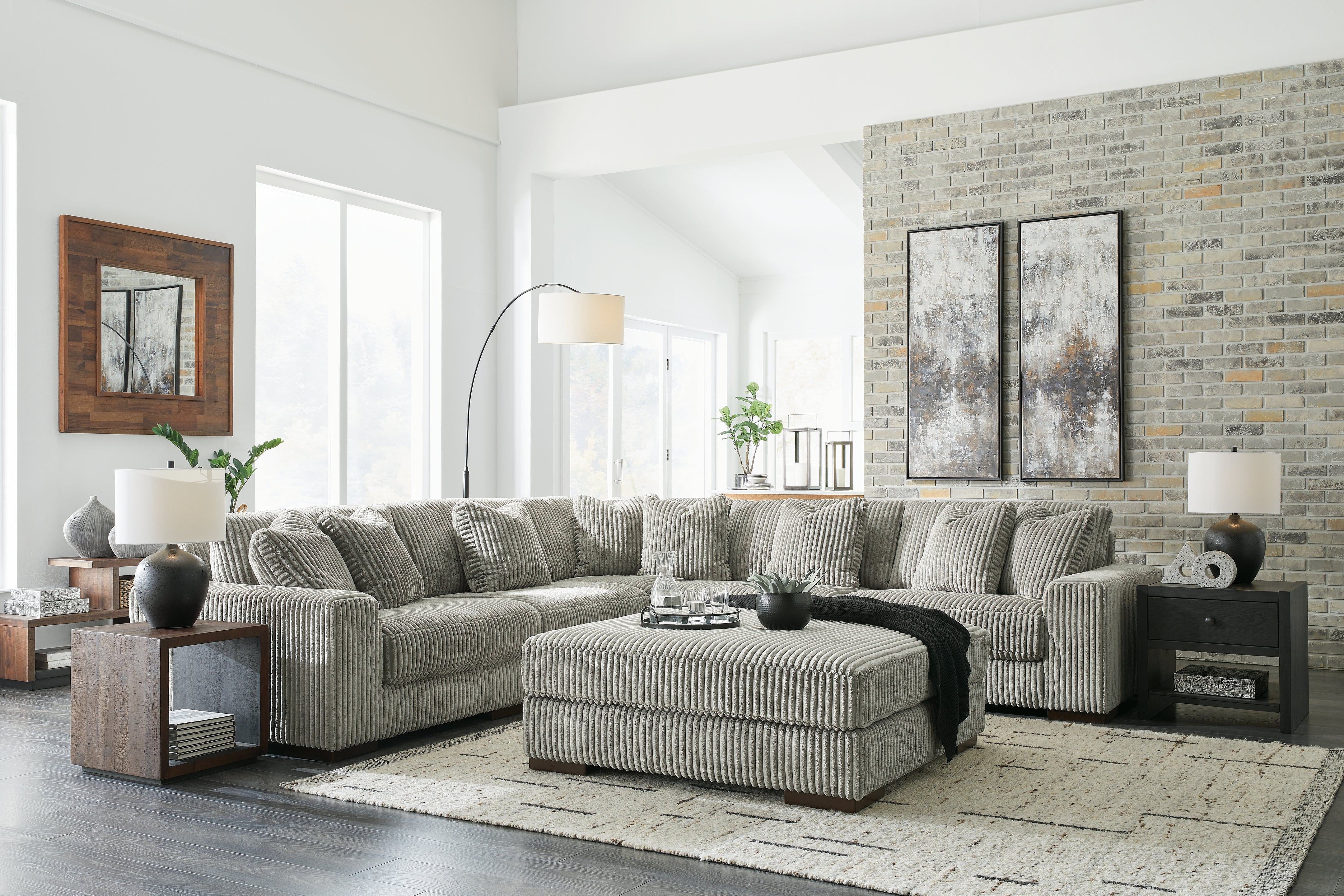 Homestyle Furniture - Ashley Furniture - Lindyn 5-Piece Sectional and Ottoman - 5-Piece Sectional and Ottoman - 21105U2