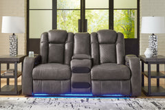 Homestyle Furniture - Ashley Furniture - Fyne-Dyme Power Reclining Loveseat with Console - PWR REC Loveseat/CON/ADJ HDRST - 3660218