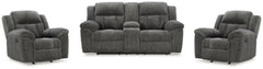 Homestyle Furniture - Ashley Furniture - Frohn Reclining Loveseat with Console and 2 Recliners - Reclining Loveseat with Console and 2 Recliners - 37406U5