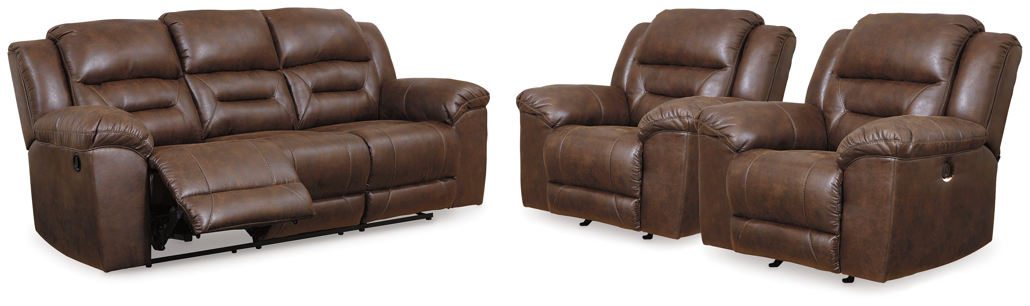 Homestyle Furniture - Ashley Furniture - Stoneland Reclining Sofa and 2 Power Recliners - Reclining Sofa and 2 Power Recliners - 39904U6
