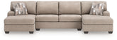 Homestyle Furniture - Ashley Furniture - Newellen 3-Piece Sectional with Double Chaise - RAF 3-Piece Sectional with Double Chaise - 48404S3