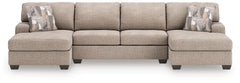 Homestyle Furniture - Ashley Furniture - Newellen 3-Piece Sectional with Double Chaise - RAF 3-Piece Sectional with Double Chaise - 48404S3