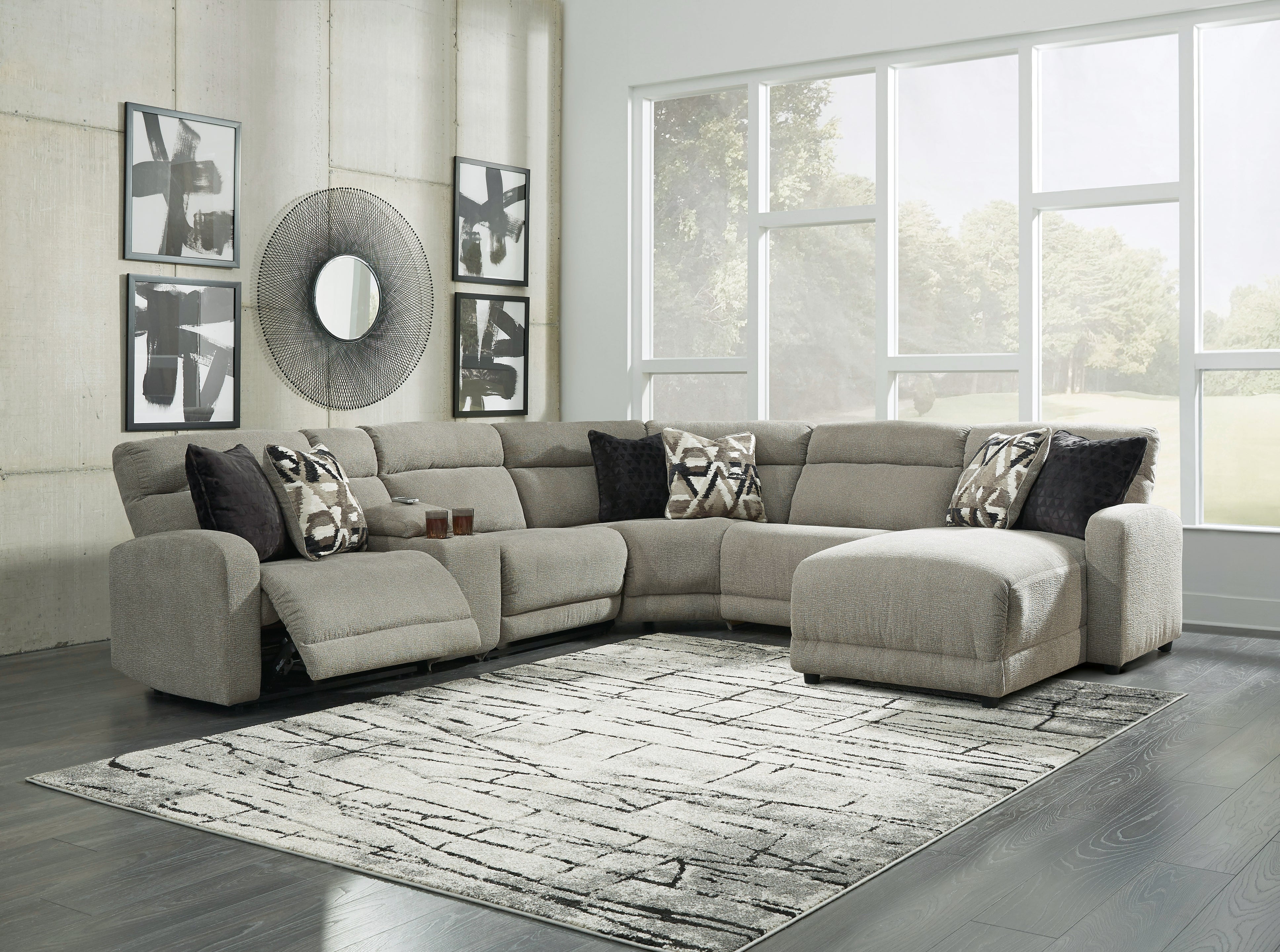 Homestyle Furniture - Ashley Furniture - Colleyville 6-Piece Power Reclining Sectional with Chaise - 6-Piece Power Reclining Sectional with Chaise - 54405S12