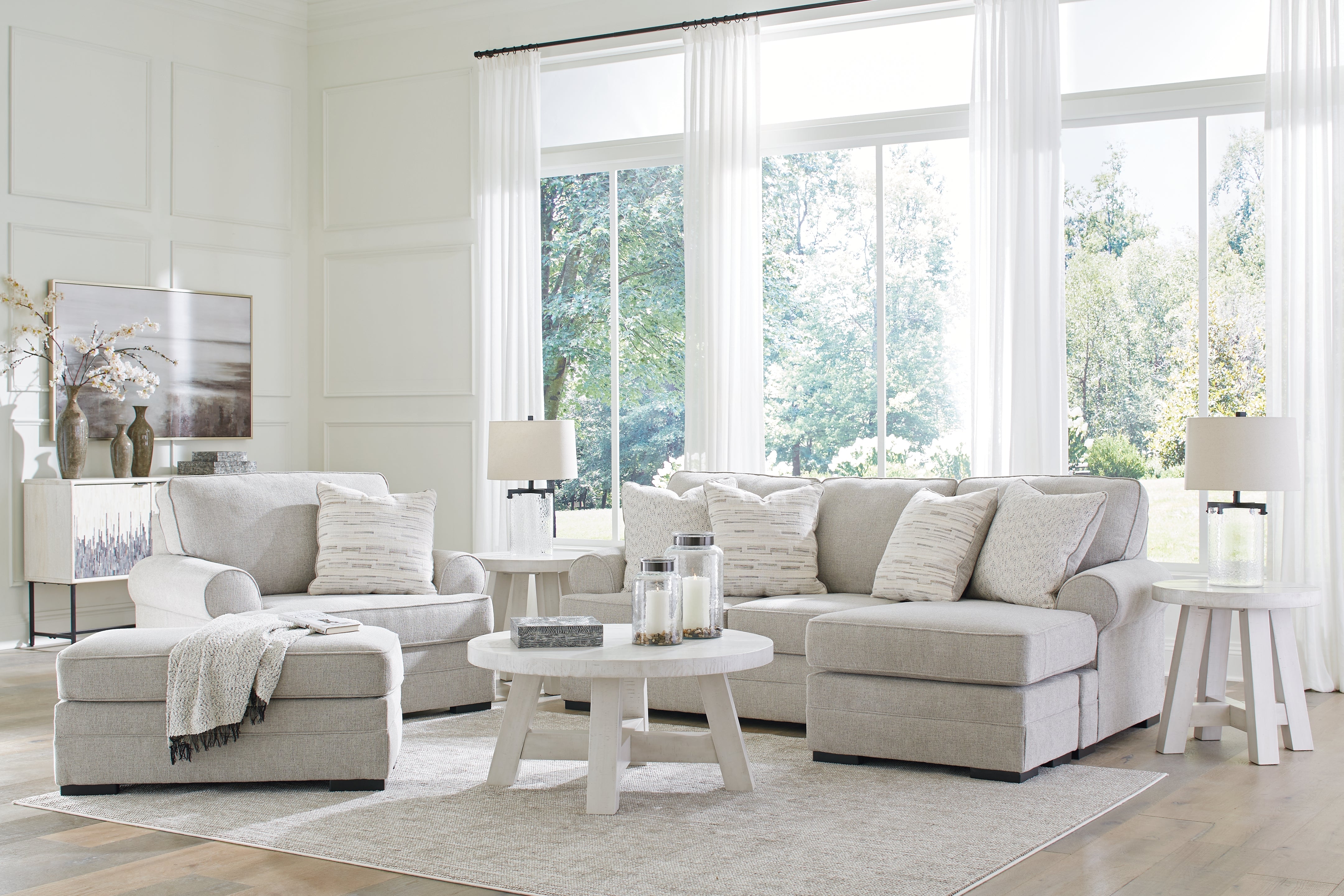 Homestyle Furniture - Ashley Furniture - Eastonbridge Sofa Chaise, Oversized Chair, and Ottoman - Sofa Chaise, Oversized Chair, and Ottoman - 56603U1