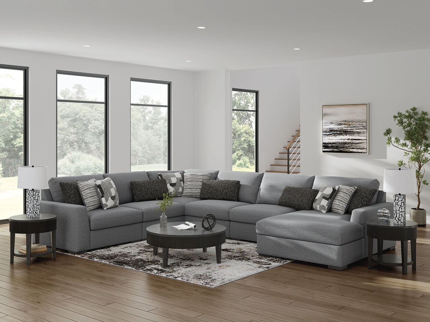 Homestyle Furniture - Ashley Furniture - Bealton 6-Piece Sectional with Chaise - RAF 6-Piece Sectional with Chaise - 61305S12
