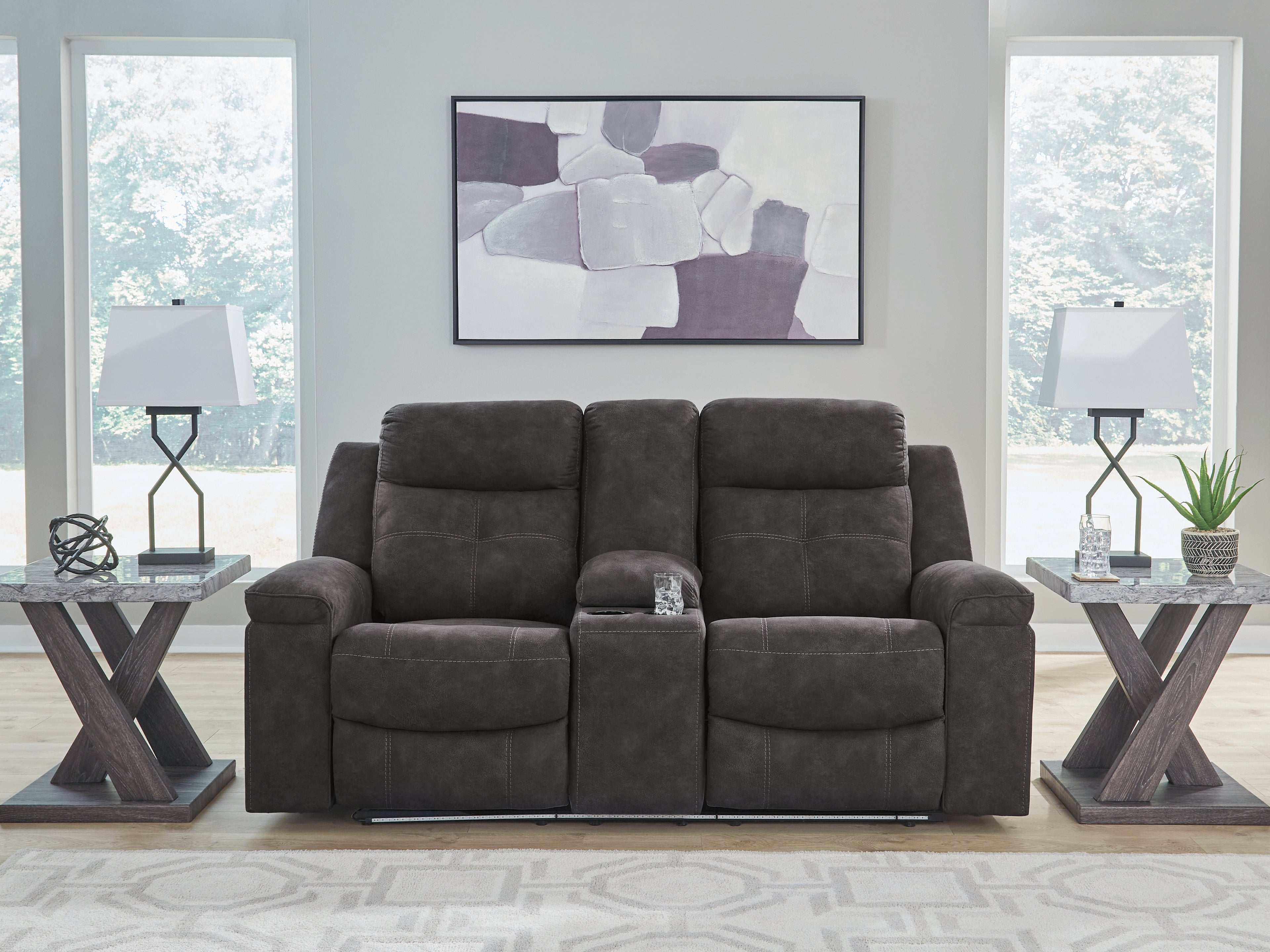Homestyle Furniture - Ashley Furniture - Brysonview Reclining Loveseat with Console - DBL Rec Loveseat w/Console - 6360594