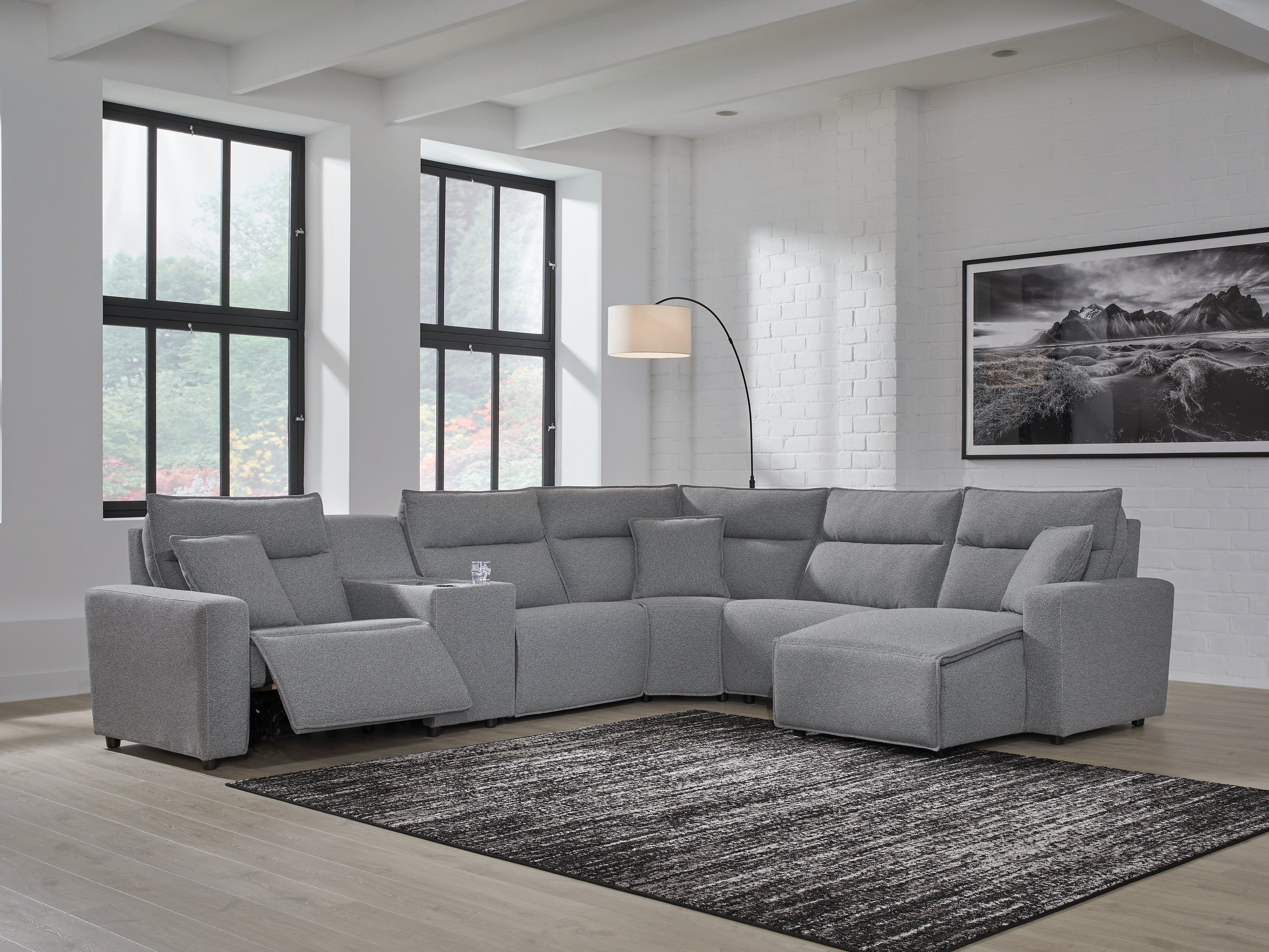Homestyle Furniture - Ashley Furniture - ModMax II 6-Piece Power Reclining Sectional with Chaise - 6-Piece Power Reclining Sectional with Chaise - 65906S6