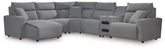 Homestyle Furniture - Ashley Furniture - ModMax II 6-Piece Reclining Sectional with Chaise and Audio Console - 6-Piece Reclining Sectional with Chaise and Audio Console - 65906S29