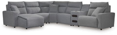Homestyle Furniture - Ashley Furniture - ModMax II 6-Piece Reclining Sectional with Chaise and Audio Console - 6-Piece Reclining Sectional with Chaise and Audio Console - 65906S29