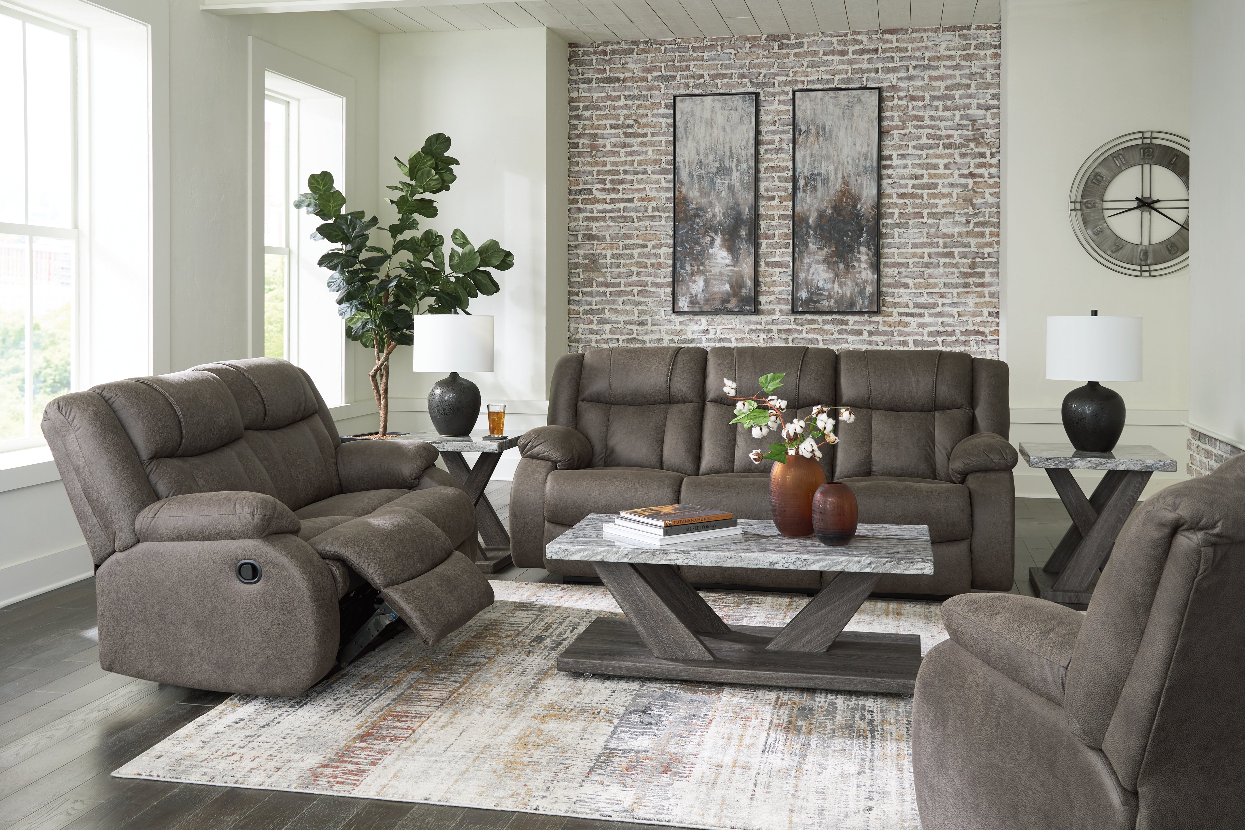 Homestyle Furniture - Ashley Furniture - First Base Reclining Sofa, Loveseat and Recliner - Reclining Sofa, Loveseat and Recliner - 68804U2