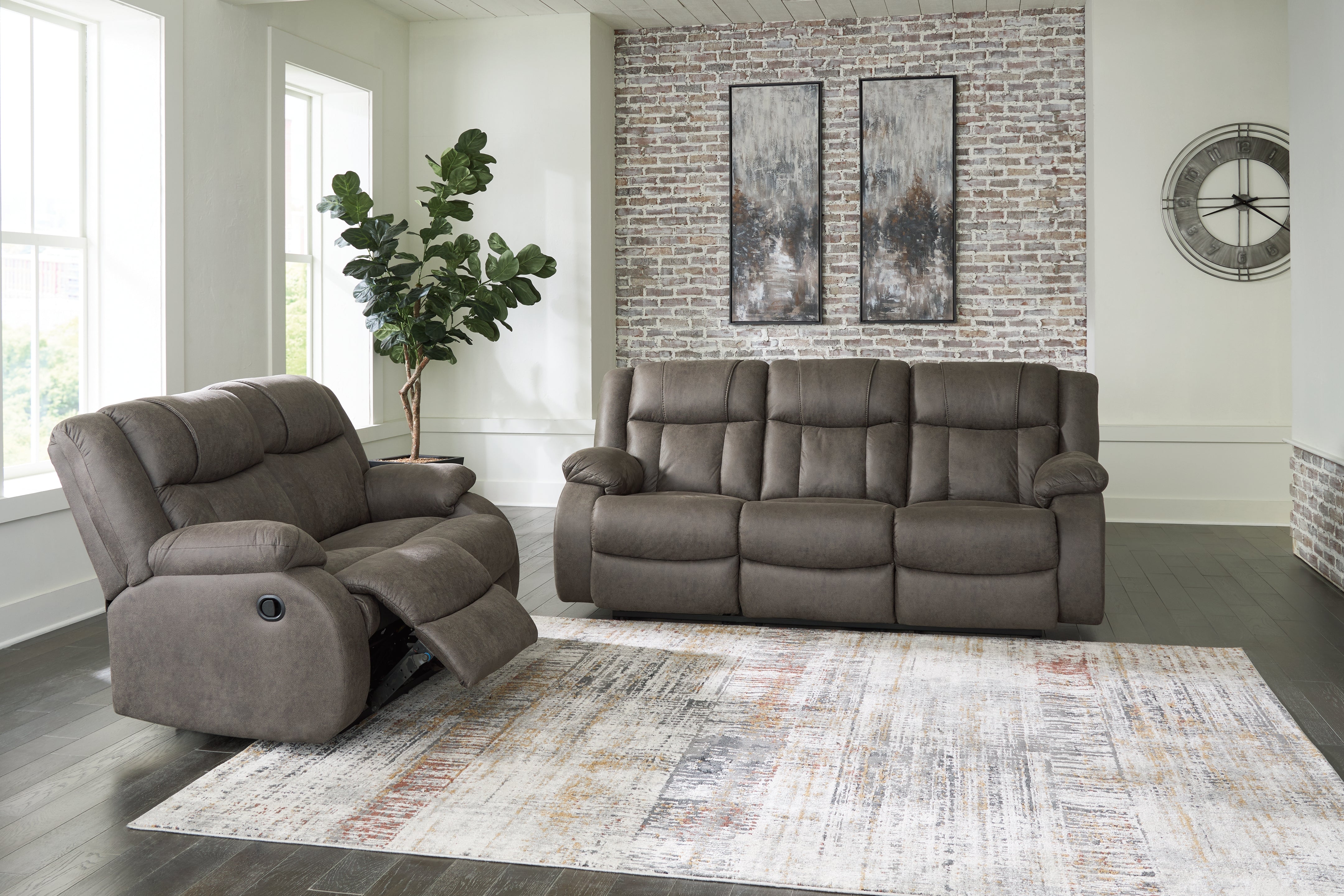 Homestyle Furniture - Ashley Furniture - First Base Reclining Sofa and Loveseat - Reclining Sofa and Loveseat - 68804U1