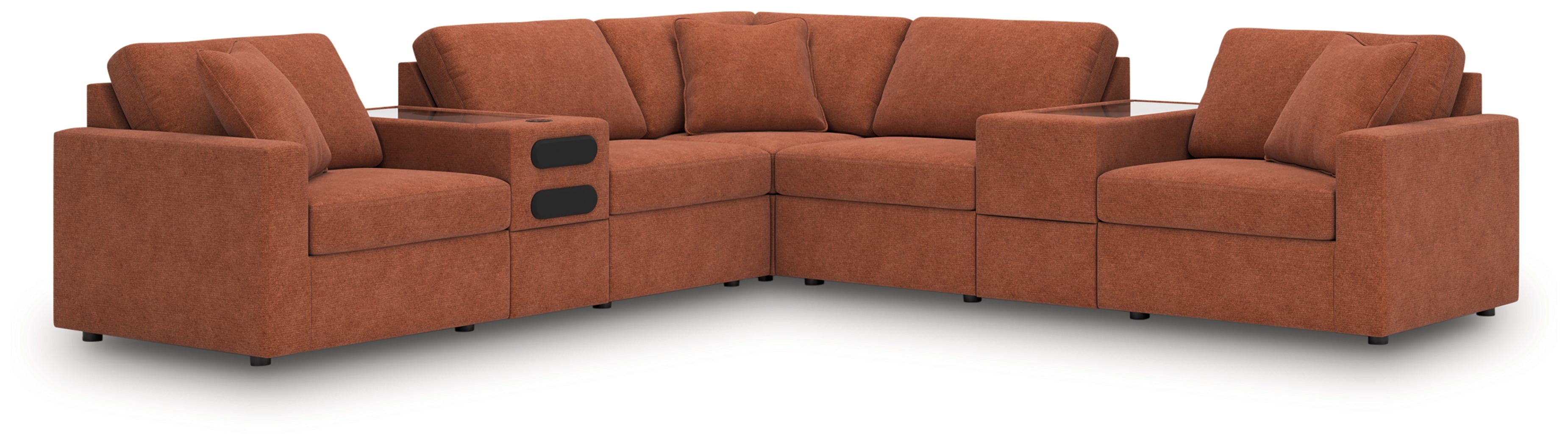 Homestyle Furniture - Ashley Furniture - Modmax 7-Piece Balanced Sectional with Audio and Storage Consoles - RAF 7-Piece Balanced Sectional with Audio and Storage Consoles - 92102S69