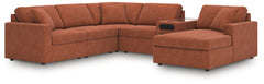 Homestyle Furniture - Ashley Furniture - Modmax 6-Piece Sectional with Audio System and Chaise - RAF 6-Piece Sectional with Audio System and Chaise / Spice - 92102S51