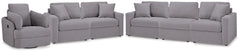 Homestyle Furniture - Ashley Furniture - Modmax 3-Piece Sectional Sofa, 2-Piece Sectional Loveseat and Swivel Glider Recliner - 3-Piece Sectional Sofa, 2-Piece Sectional Loveseat and Swivel Glider Recliner - 92104U21