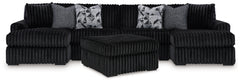 Homestyle Furniture - Ashley Furniture - Midnight-Madness 3-Piece Sectional with Double Chaise and Ottoman - 3-Piece Sectional with Double Chaise and Ottoman - 98103U8