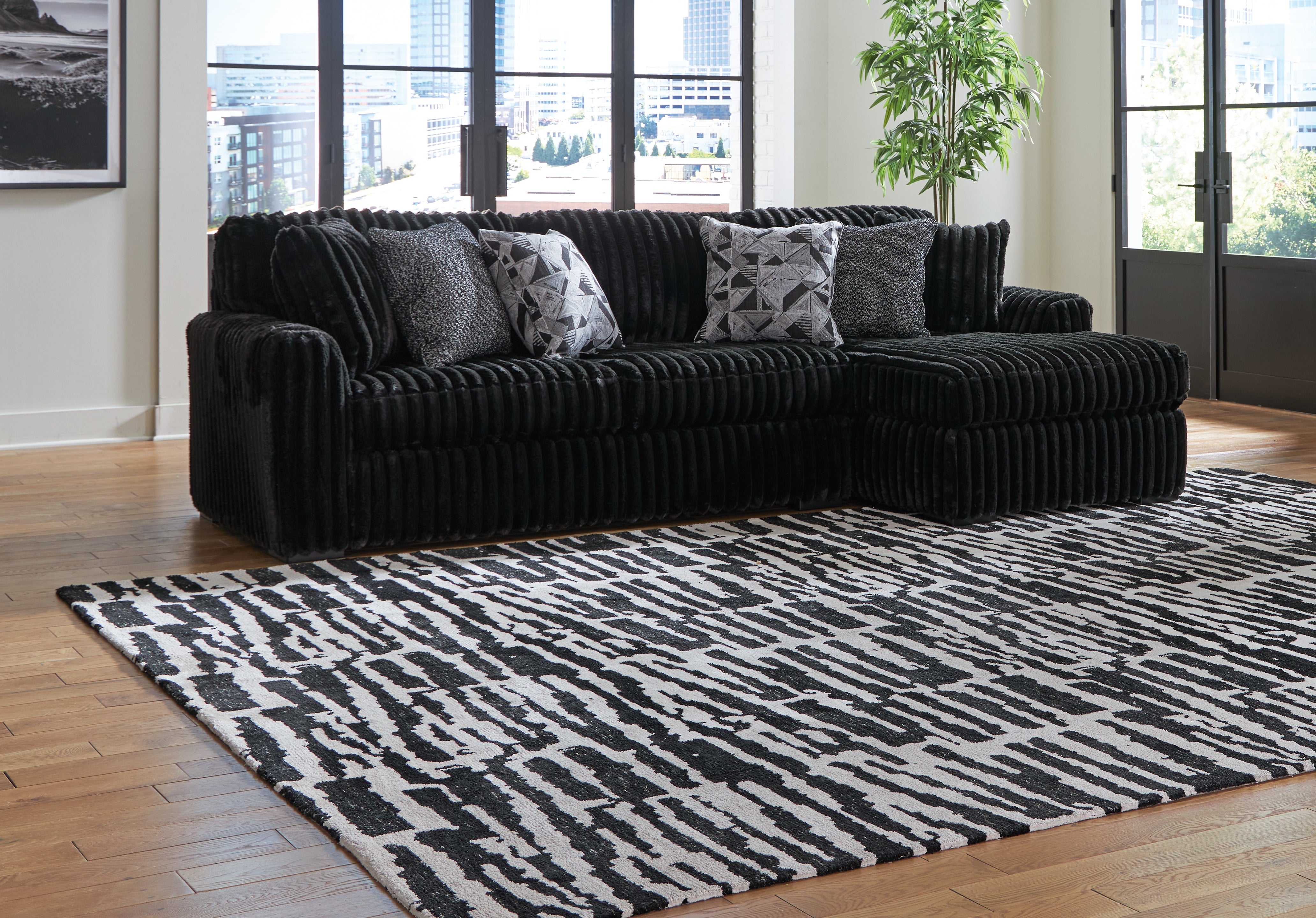 Homestyle Furniture - Ashley Furniture - Midnight-Madness 2-Piece Sectional Sofa with Chaise - LAF 2-Piece Sectional Sofa with Chaise - 98103S2
