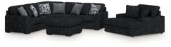 Homestyle Furniture - Ashley Furniture - Midnight-Madness 3-Piece Sectional, Chaise and Oversized Accent Ottoman - 3-Piece Sectional, Chaise and Oversized Accent Ottoman - 98103U1