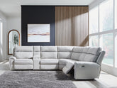 Homestyle Furniture - Ashley Furniture - Social Pointe 6-Piece Reclining Sectional with Storage Console - 6-Piece Reclining Sectional with Storage Console - PC98802S36