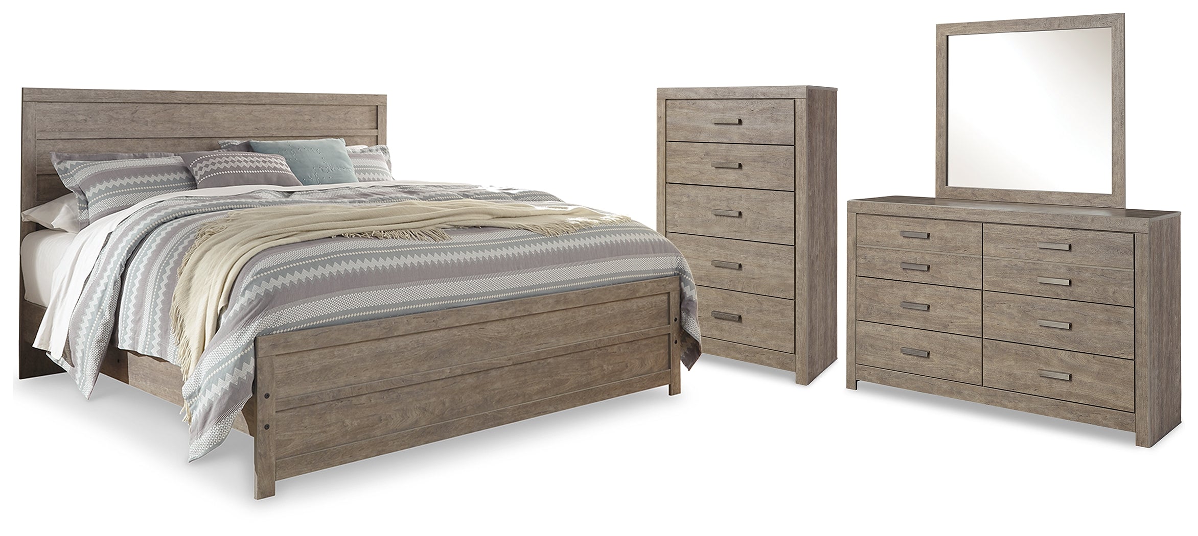 Homestyle Furniture - Ashley Furniture - Culverbach King Panel Bed, Dresser, Mirror and Chest - King Panel Bed, Dresser, Mirror and Chest - B070B30