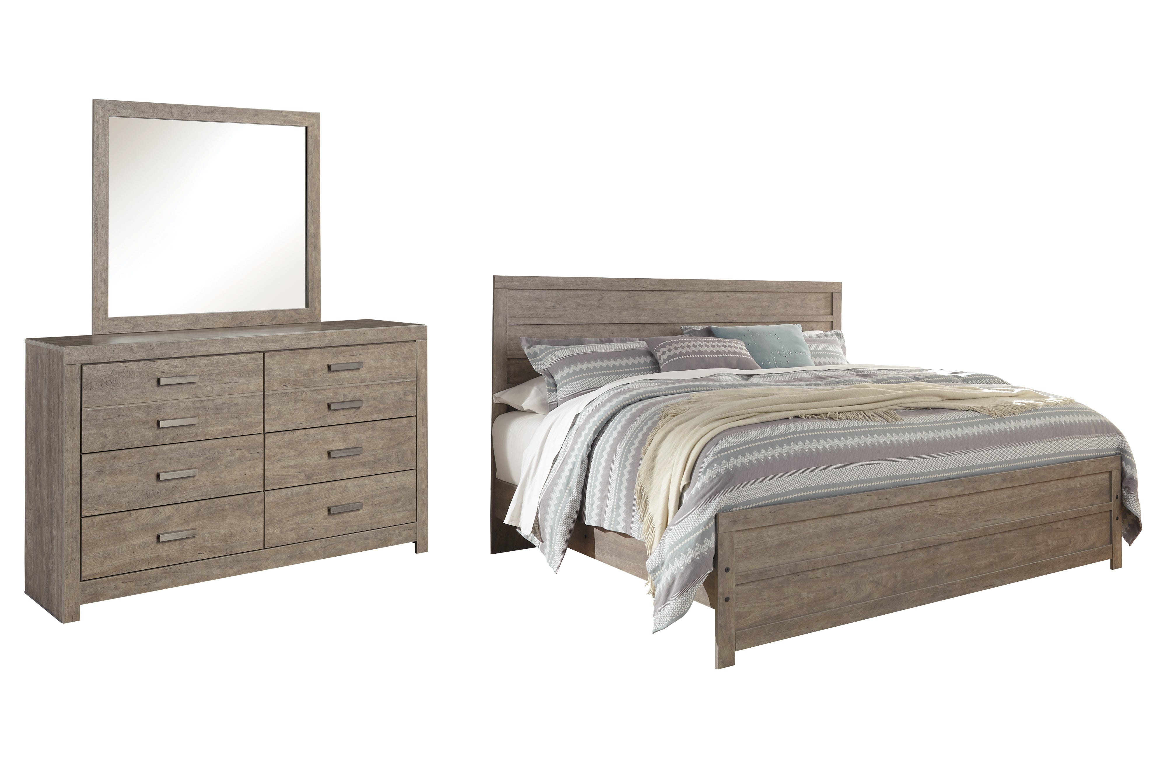 Homestyle Furniture - Ashley Furniture - Culverbach King Panel Bed, Dresser and Mirror - King Panel Bed, Dresser and Mirror - B070B28