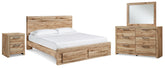 Homestyle Furniture - Ashley Furniture - Hyanna Queen Panel Storage Bed, Dresser, Mirror and Nightstand - Queen Panel Storage Bed, Dresser, Mirror and Nightstand - B1050B15