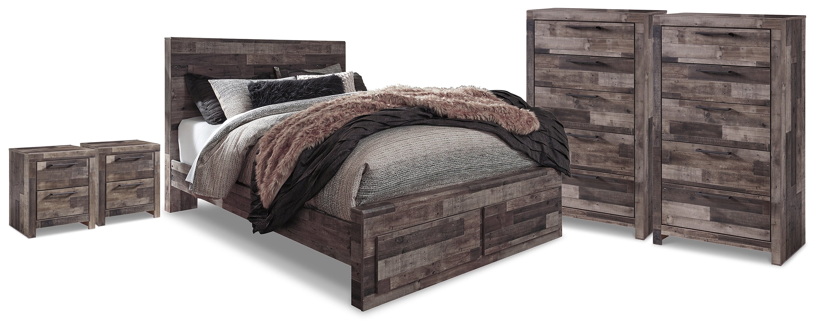 Homestyle Furniture - Ashley Furniture - Derekson Queen Storage Bed, 2 Chests and 2 Nightstands - Queen Storage Bed, 2 Chests and 2 Nightstands - B200B71