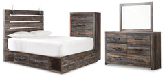 Homestyle Furniture - Ashley Furniture - Drystan Queen Panel Bed with Storage, Dresser, Mirror and Chest - Queen Panel Bed with Storage, Dresser, Mirror and Chest - B211B96