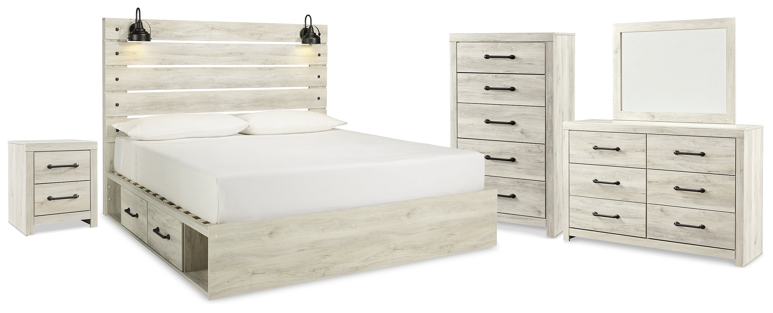 Homestyle Furniture - Ashley Furniture - Cambeck King Panel Storage Bed, Dresser, Mirror, Chest and Nightstand - King Panel Storage Bed, Dresser, Mirror, Chest and Nightstand - B192B110
