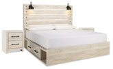 Homestyle Furniture - Ashley Furniture - Cambeck King Panel Bed with Storage and 2 Nightstands - King Panel Bed with Storage and 2 Nightstands - B192B115