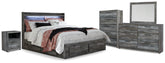 Homestyle Furniture - Ashley Furniture - Baystorm King Storage Bed, Dresser, Mirror, Chest and Nightstand - King Storage Bed, Dresser, Mirror, Chest and Nightstand - B221B83