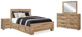 Homestyle Furniture - Ashley Furniture - Hyanna Queen Panel Bed with Storage, Dresser, Mirror and Nightstand - Queen Panel Bed with Storage, Dresser, Mirror and Nightstand - B1050B59