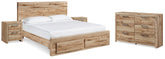Homestyle Furniture - Ashley Furniture - Hyanna Queen Storage Bed, Dresser and 2 Nightstands - Queen Storage Bed, Dresser and 2 Nightstands - B1050B52