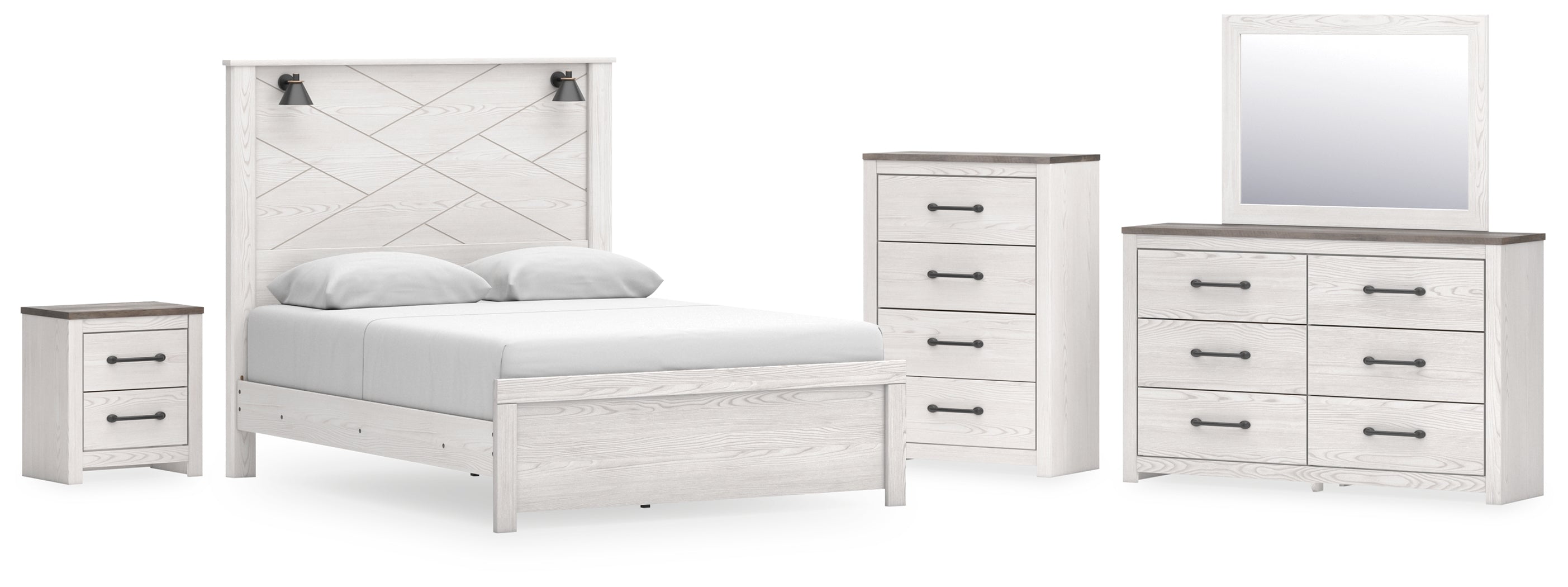 Homestyle Furniture - Ashley Furniture - Gerridan Queen Panel Bed, Dresser, Mirror, Chest and Nightstand - Queen Panel Bed, Dresser, Mirror, Chest and Nightstand - B1190B37