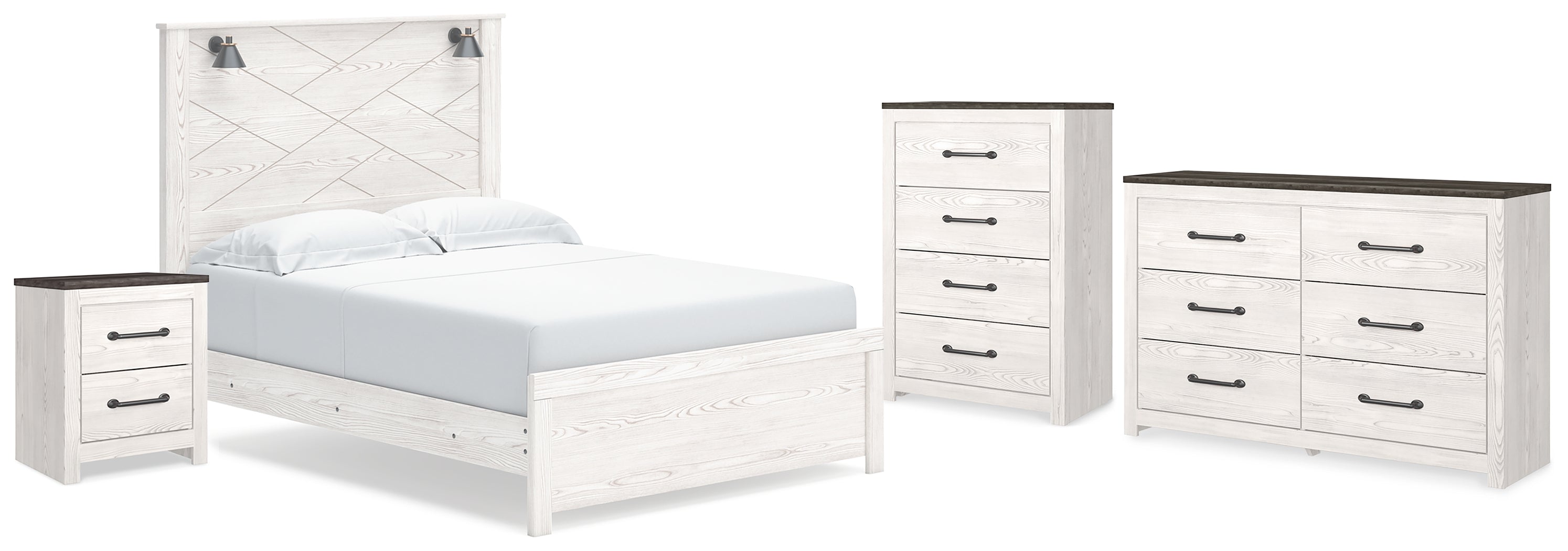 Homestyle Furniture - Ashley Furniture - Gerridan Queen Panel Bed, Dresser, Chest and Nightstand - Queen Panel Bed, Dresser, Chest and Nightstand - B1190B26