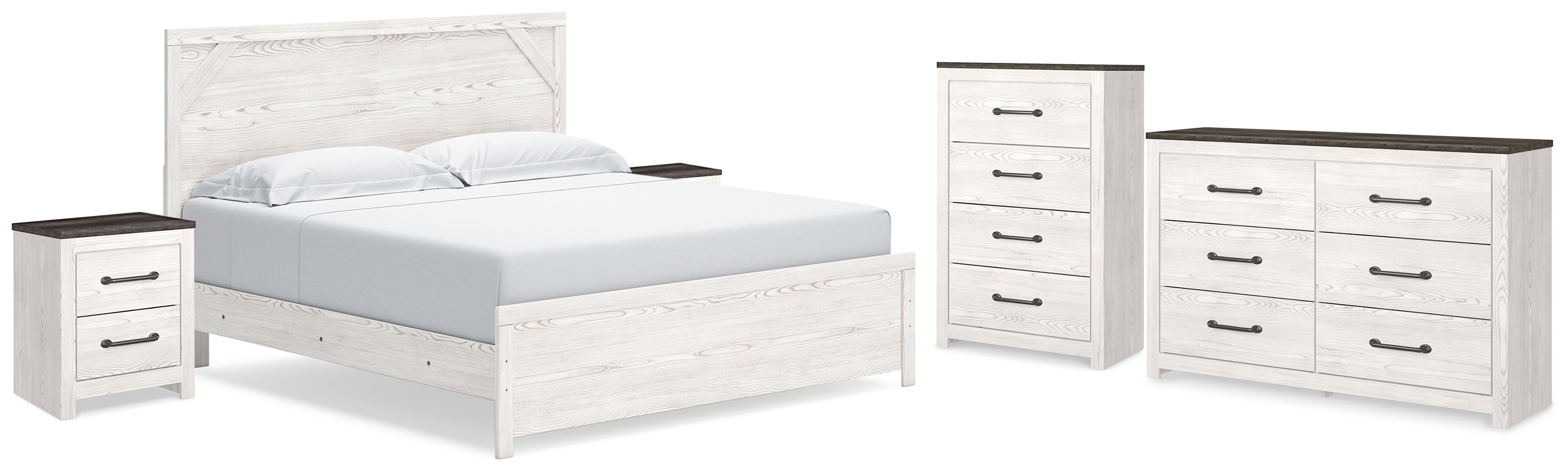 Homestyle Furniture - Ashley Furniture - Gerridan King Panel Bed, Dresser, Chest and 2 Nightstands - King Panel Bed, Dresser, Chest and 2 Nightstands - B1190B27