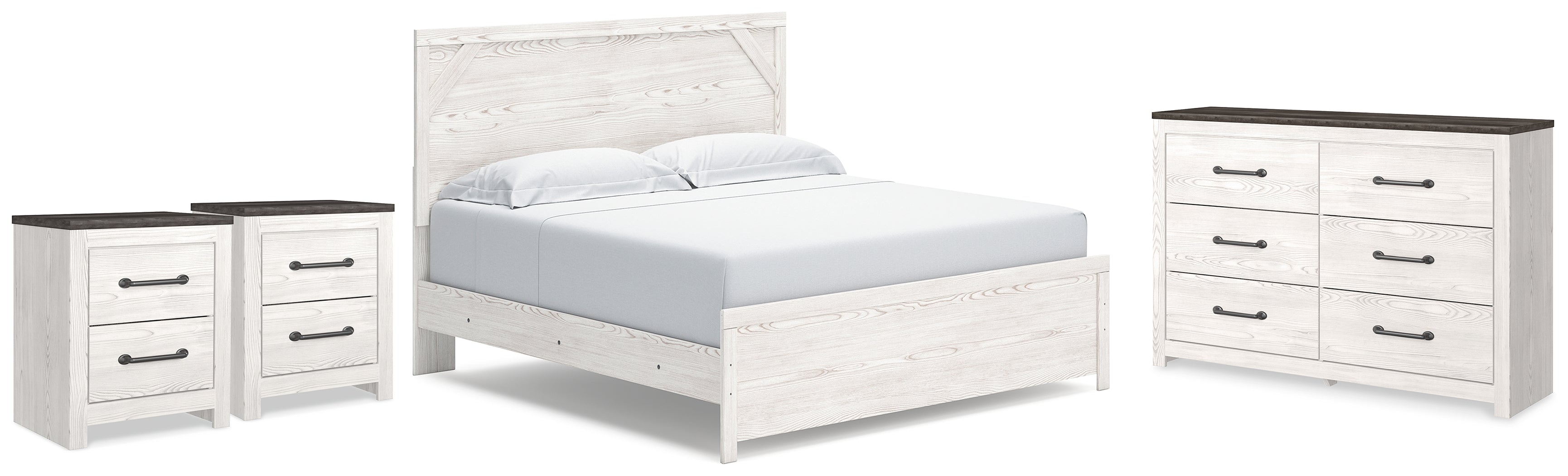 Homestyle Furniture - Ashley Furniture - Gerridan King Panel Bed, Dresser and 2 Nightstands - King Panel Bed, Dresser and 2 Nightstands - B1190B32