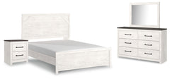 Homestyle Furniture - Ashley Furniture - Gerridan Queen Bed with Mirrored Dresser and Nightstand - Queen Bed with Mirrored Dresser and Nightstand - B1190B11
