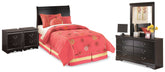 Homestyle Furniture - Ashley Furniture - Huey Vineyard Twin Sleigh Headboard, Dresser, Mirror and 2 Nightstands - Twin Sleigh Headboard, Dresser, Mirror and 2 Nightstands - B128B50
