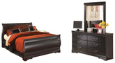 Homestyle Furniture - Ashley Furniture - Huey Vineyard Queen Sleigh Bed with Dresser and Mirror - Queen Sleigh Bed with Dresser and Mirror - B128B6