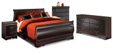 Homestyle Furniture - Ashley Furniture - Huey Vineyard Queen Sleigh Bed, Dresser, Chest and Nightstand - Queen Sleigh Bed, Dresser, Chest and Nightstand - B128B19