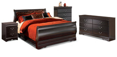 Homestyle Furniture - Ashley Furniture - Huey Vineyard Queen Sleigh Bed, Dresser, Chest and Nightstand - Queen Sleigh Bed, Dresser, Chest and Nightstand - B128B19