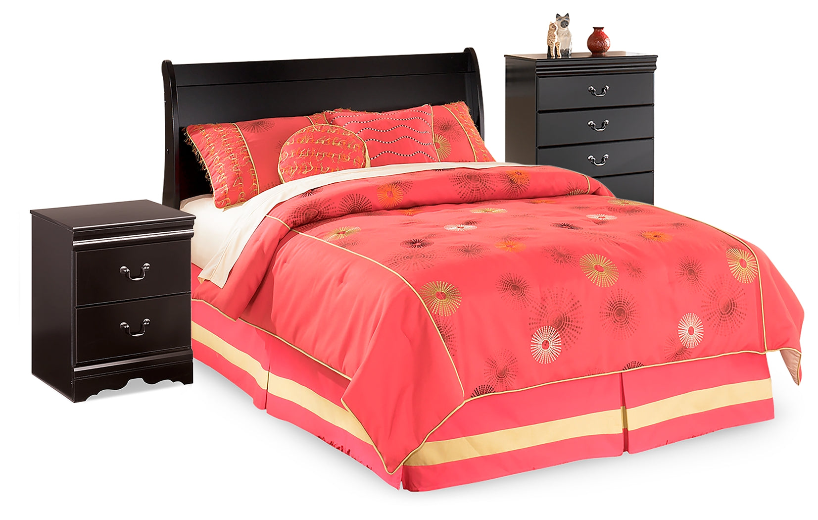 Homestyle Furniture - Ashley Furniture - Huey Vineyard Full Sleigh Headboard, Chest and Nightstand - Full Sleigh Headboard, Chest and Nightstand - B128B34