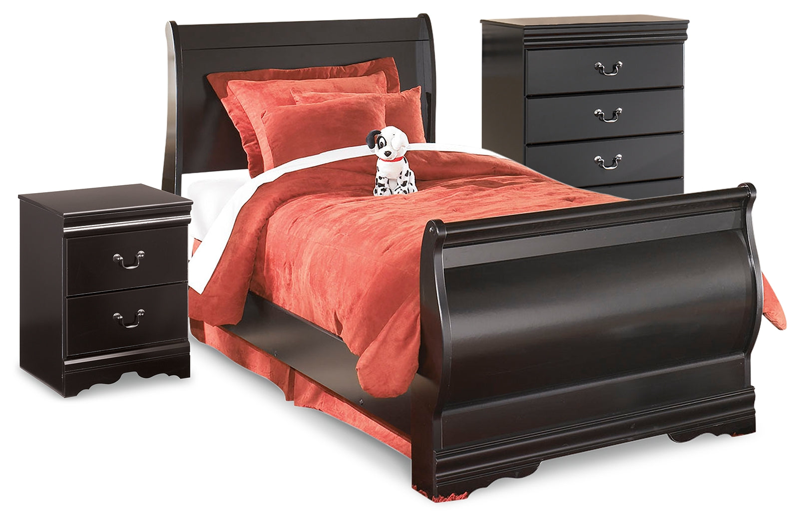 Homestyle Furniture - Ashley Furniture - Huey Vineyard Twin Sleigh Bed with Chest of Drawers and Nightstand - Twin Sleigh Bed with Chest of Drawers and Nightstand - B128B22