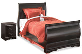 Homestyle Furniture - Ashley Furniture - Huey Vineyard Twin Sleigh Bed and Nightstand - Twin Sleigh Bed and Nightstand - B128B41