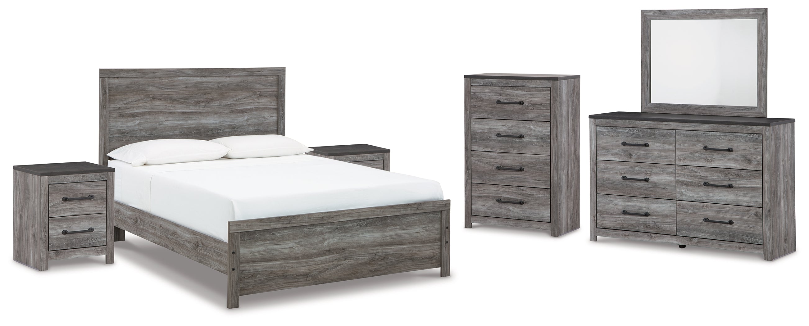 Homestyle Furniture - Ashley Furniture - Bronyan Queen Panel Bed, Dresser, Mirror, Chest and 2 Nightstands - Queen Panel Bed, Dresser, Mirror, Chest and 2 Nightstands - B1290B10
