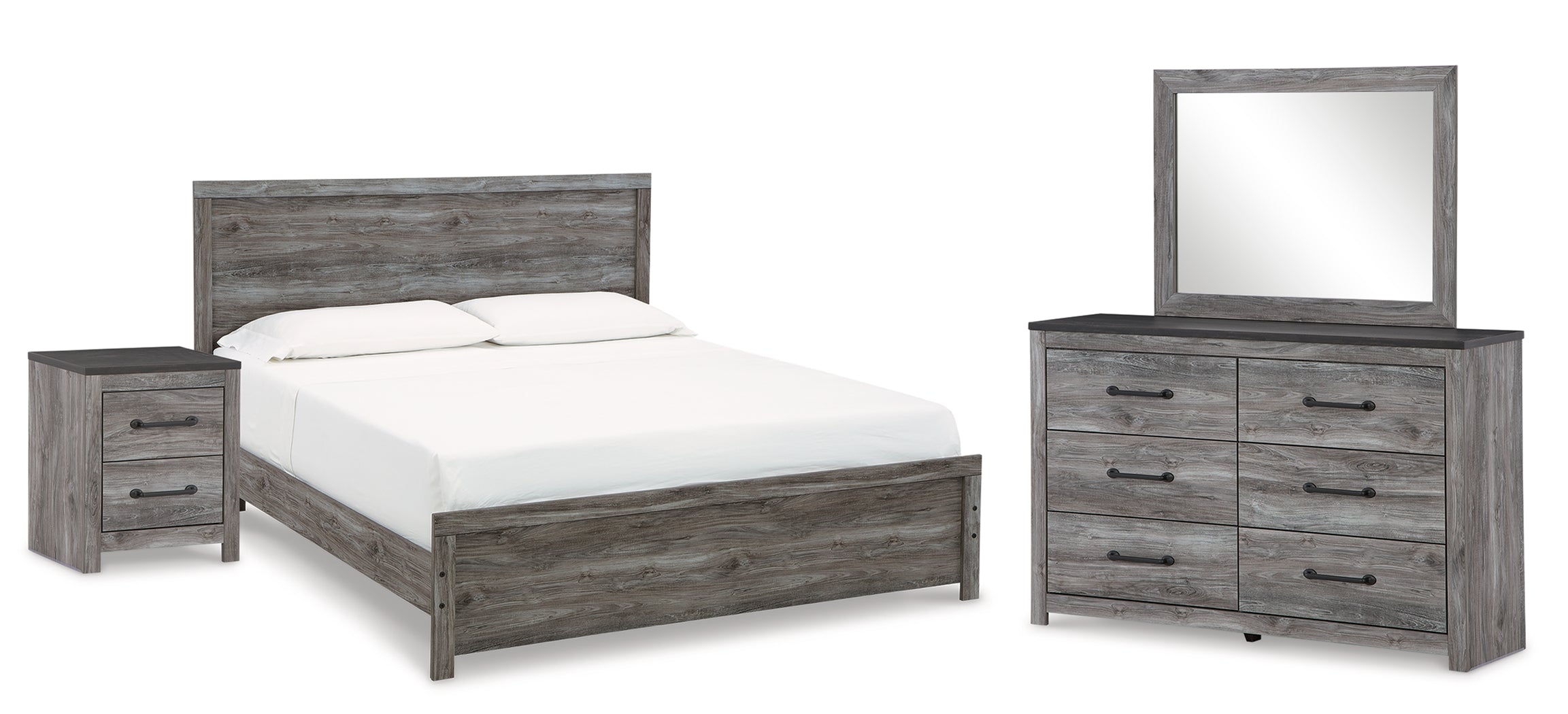 Homestyle Furniture - Ashley Furniture - Bronyan King Panel Bed, Dresser, Mirror and Nightstand - King Panel Bed, Dresser, Mirror and Nightstand - B1290B9