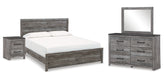 Homestyle Furniture - Ashley Furniture - Bronyan King Panel Bed, Dresser, Mirror and Nightstand - King Panel Bed, Dresser, Mirror and Nightstand - B1290B9