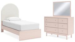 Homestyle Furniture - Ashley Furniture - Wistenpine Twin Upholstered Panel Bed, Dresser and Mirror - Twin Upholstered Panel Bed, Dresser and Mirror - B1323B2