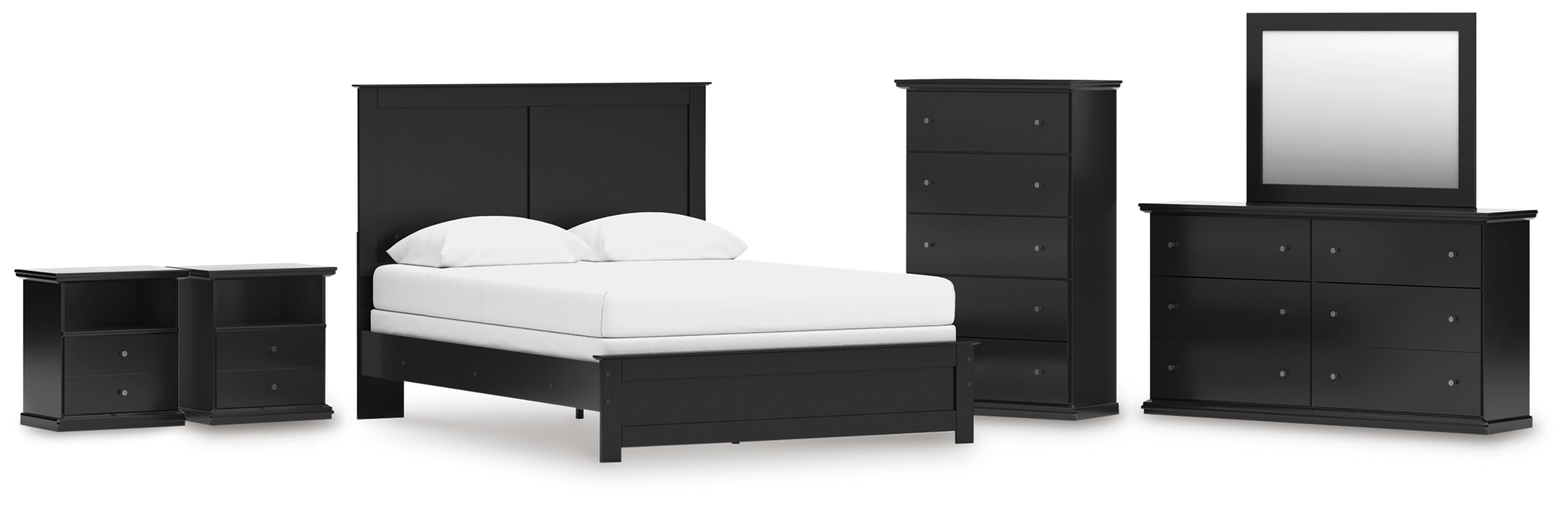 Homestyle Furniture - Ashley Furniture - Maribel Queen Panel Bed, Dresser, Mirror, Chest and 2 Nightstands - Queen Panel Bed, Dresser, Mirror, Chest and 2 Nightstands - B138B76