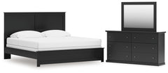 Maribel King Panel Bed with Dresser and Mirror